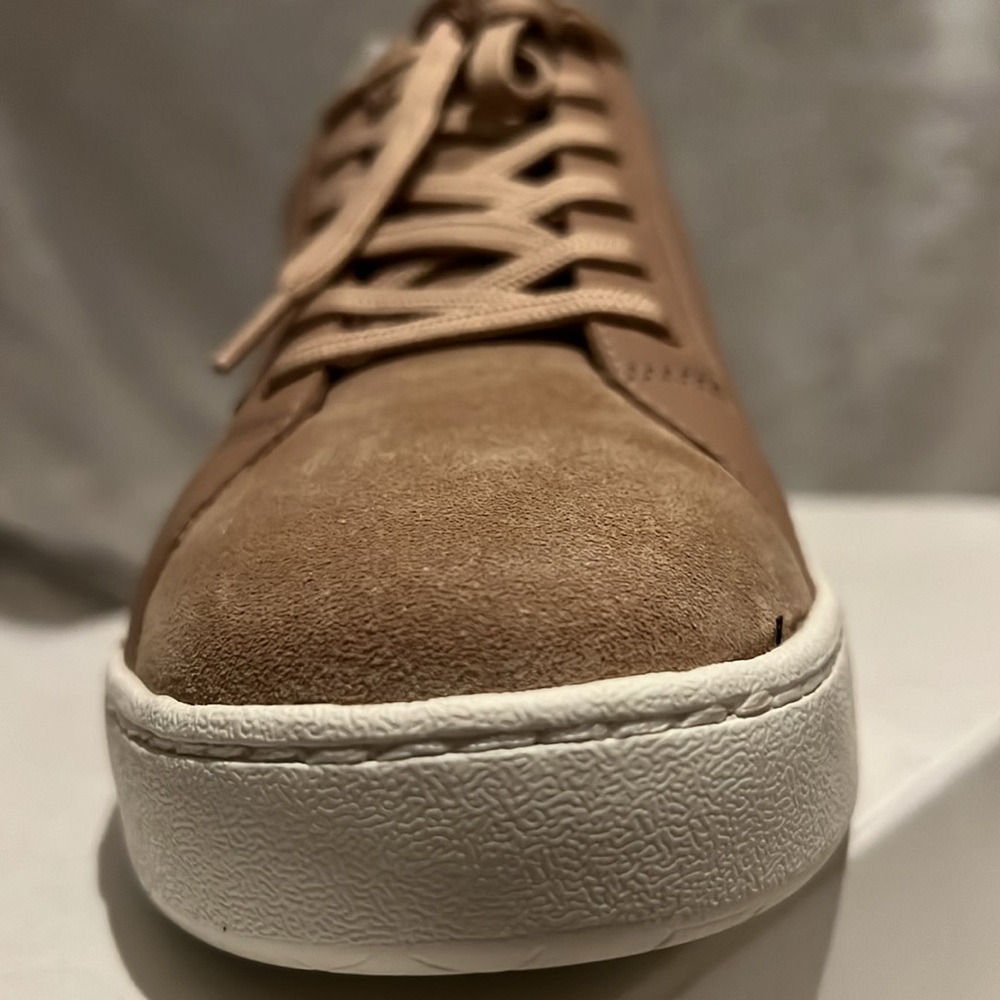 Quiet Luxury Chic Vince Suede Leather Lace-Up Oatmeal Women's Casual Sneakers